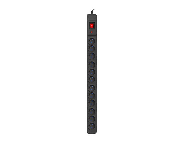 PŘEPĚŤOVÁ OCHRANA ARMAC MULTI 12M/10A RACK 19" 1,5M 12X FRANCOUZSKÉ ZÁSUVKY ČERNÁ 4