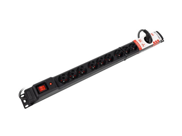 PŘEPĚŤOVÁ OCHRANA ARMAC MULTI M12 RACK 19" 5M 12X FRANCOUZSKÉ ZÁSUVKY ČERNÁ  6