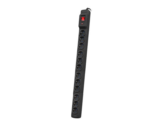 PŘEPĚŤOVÁ OCHRANA ARMAC MULTI M12 RACK 19" 5M 12X FRANCOUZSKÉ ZÁSUVKY ČERNÁ  1