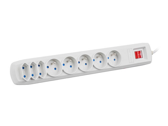 PŘEPĚŤOVÁ OCHRANA ARMAC R8 3M 5X FRANCOUZSKÉ ZÁSUVKY 3X ZÁSUVKY EUROPLUG ŠEDÁ 3
