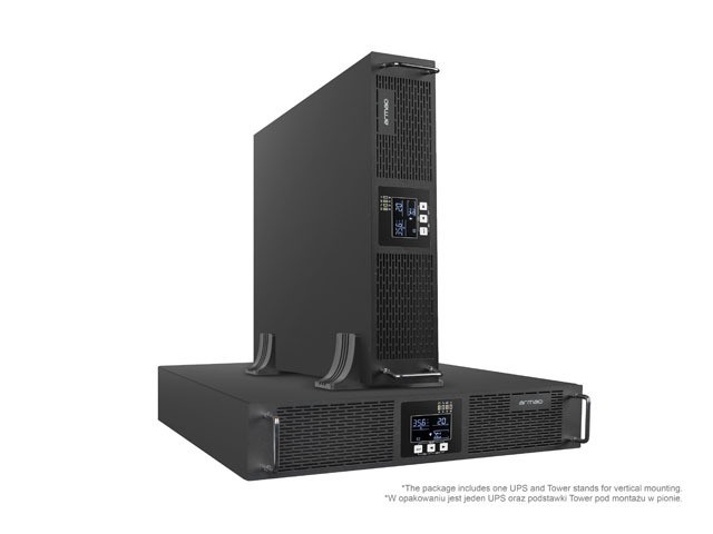 UPS RACK ARMAC R/1000I/PF1 ON-LINE 1000VA 8X IEC C13 ZÁSUVEK USB-B LCD KOVOVÝ KUFR