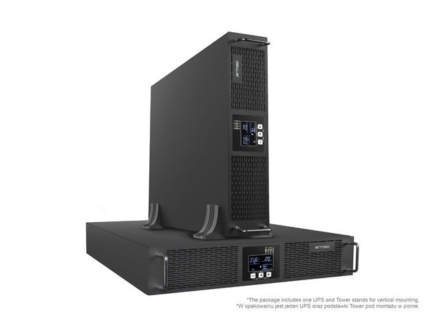 UPS RACK ARMAC R/2000I/PF1 ON-LINE 2000VA 8X IEC C13 ZÁSUVEK USB-B LCD KOVOVÝ KUFR 1