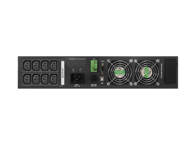 UPS RACK ARMAC R/2000I/PF1 ON-LINE 2000VA 8X IEC C13 ZÁSUVEK USB-B LCD KOVOVÝ KUFR 8