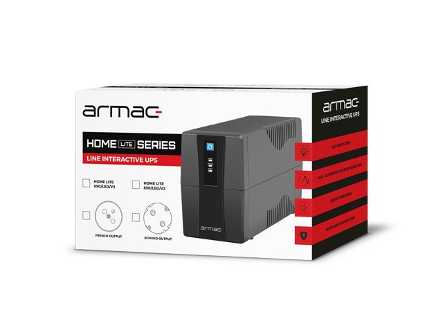 UPS ARMAC HOME LITE HL/850E/LED/V2 LINE-INTERACTIVE 850VA 2X FRANCOUZSKÉ ZÁSUVKY LED 5